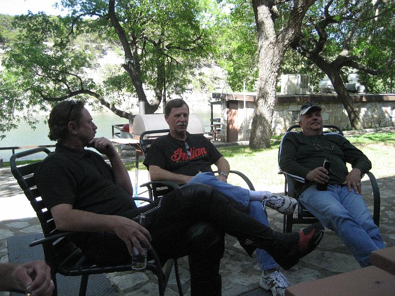 Marq Jones, Mike Vance and Bob Hagemann relaxing after a hard ride.JPG